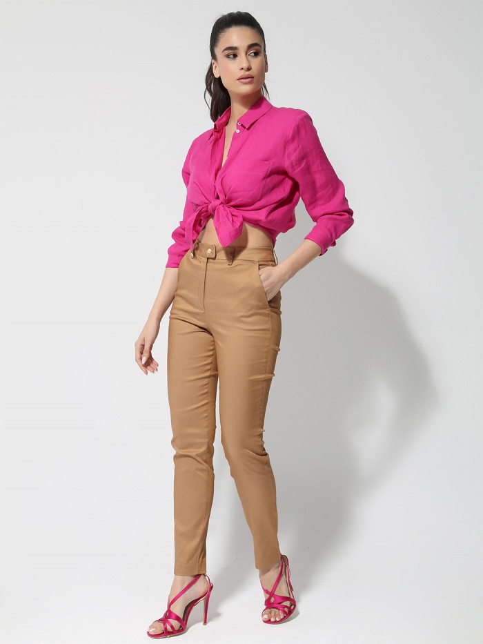New Caine Beige Heavy Cotton Twill Trousers – Kit Blake